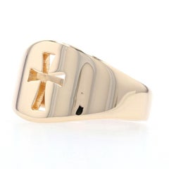 James Avery Wide Crosslet Statement Band Yellow Gold 14 Karat Cut Out Cross Ring