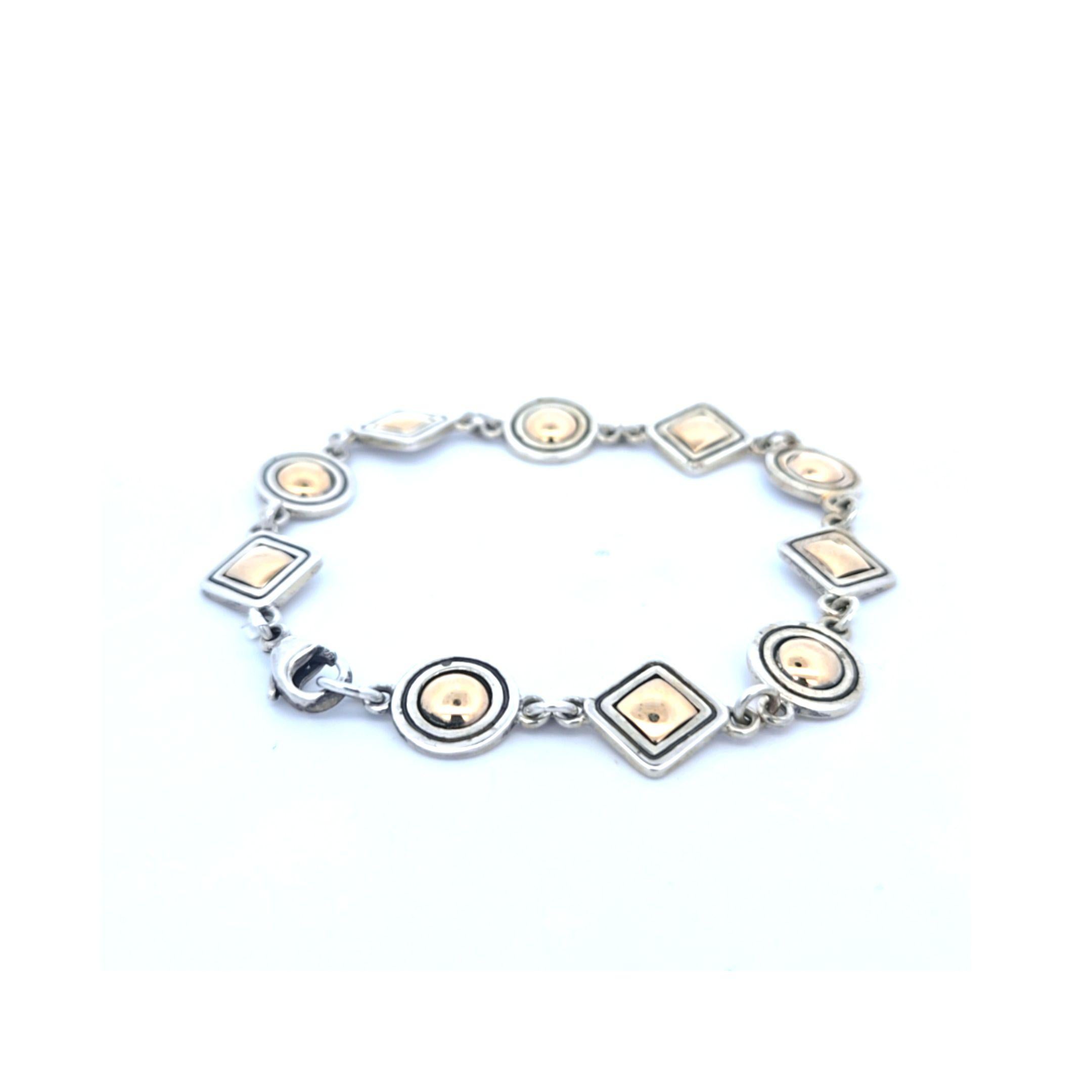 James Avery Yellow Gold Sterling Silver Bracelet In Good Condition For Sale In Dallas, TX