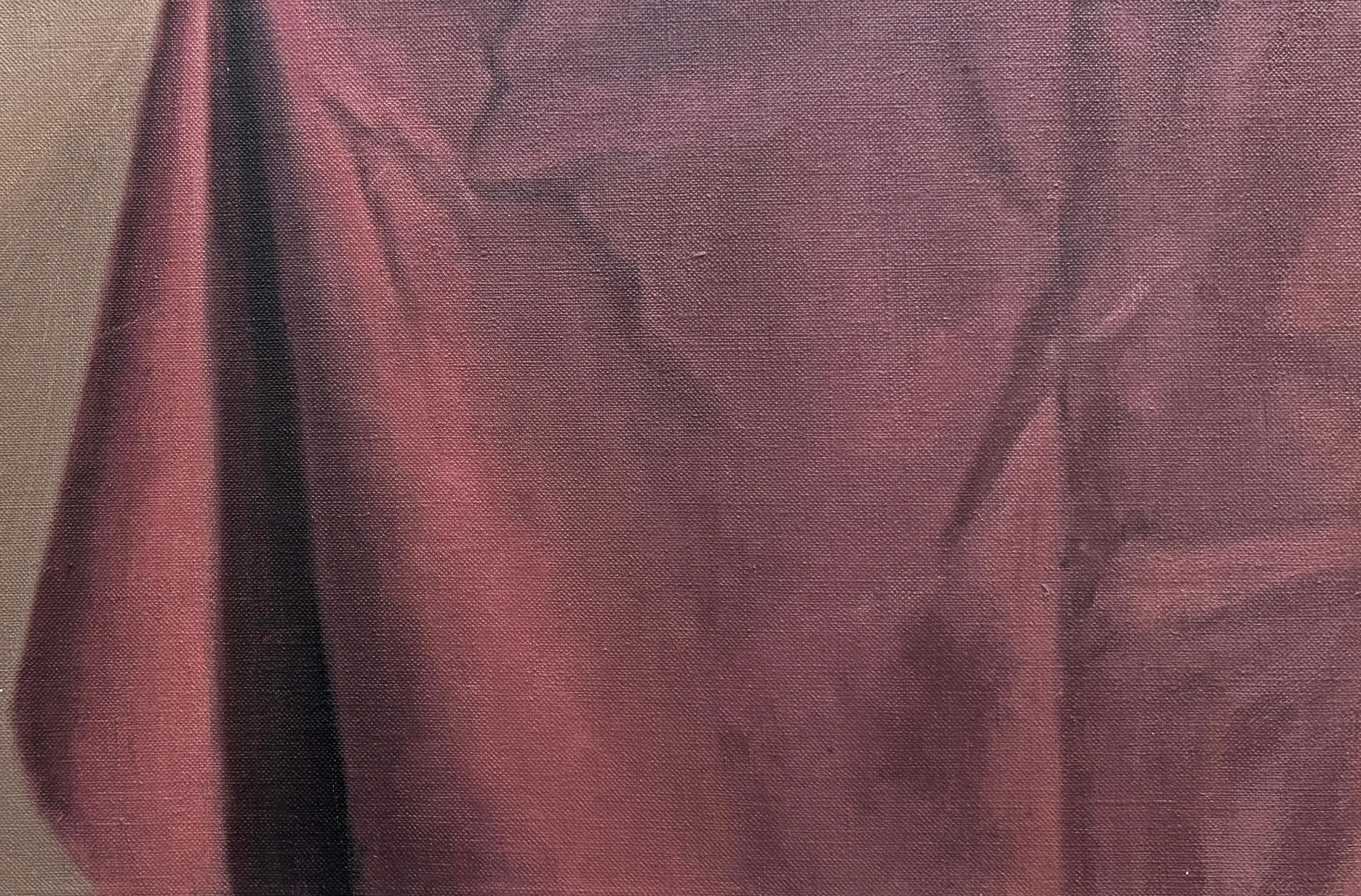 RED BLUE TAN - Still life of Porcelain Vases / Reflections / Realism For Sale 1