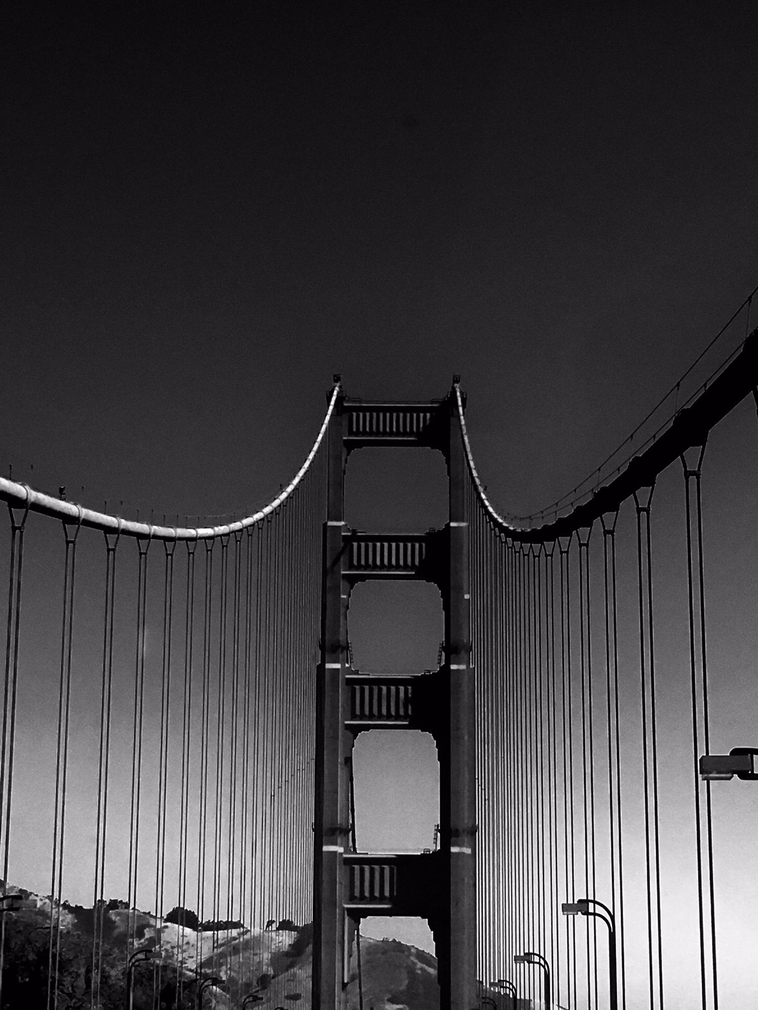 James Bacchi Black and White Photograph - #InTheSky San Francisco Golden Gate Bridge