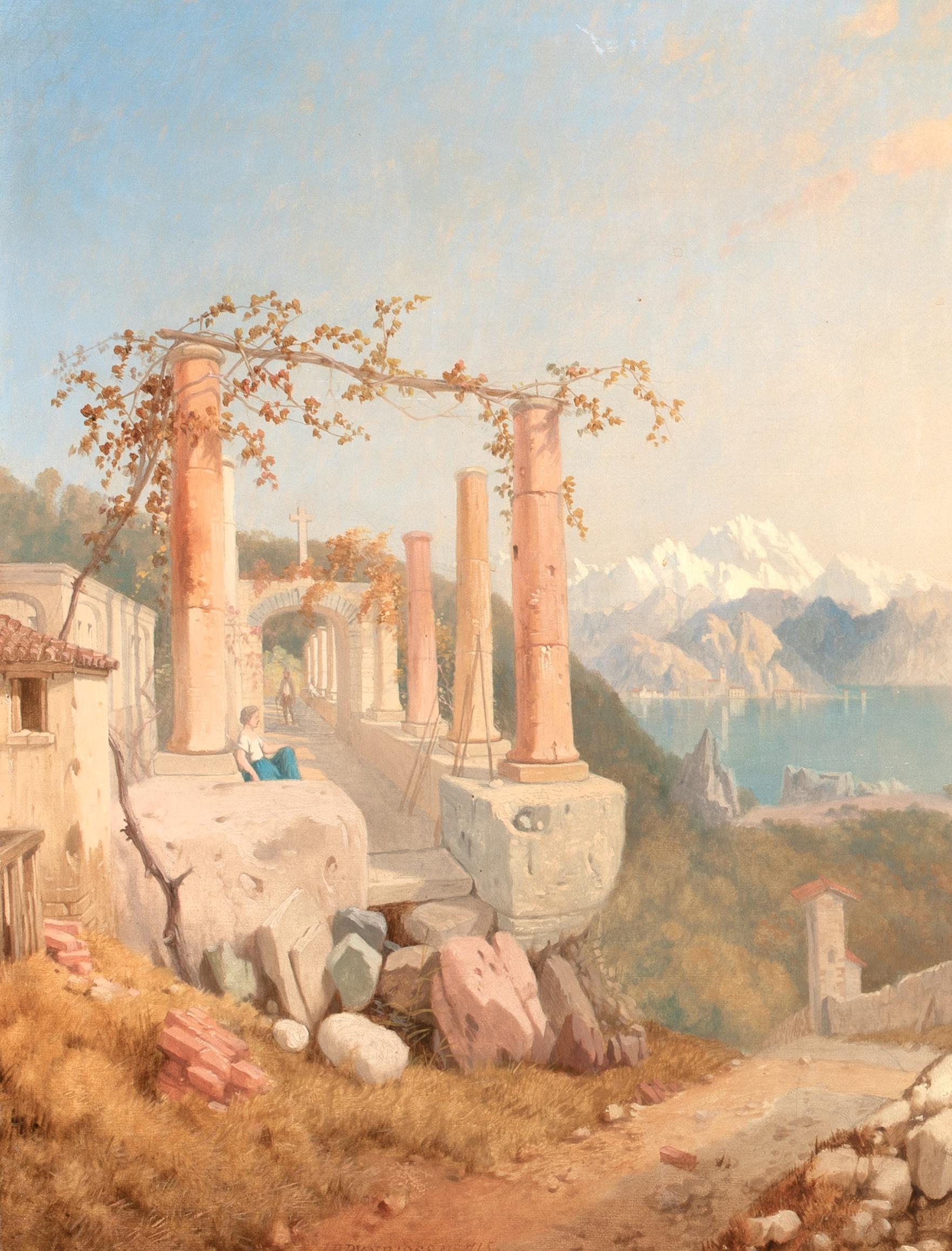 Las ruinas romanas, Lago Mayor, Italia, siglo XIX James Baker Pyne (1800-1870) en venta 9