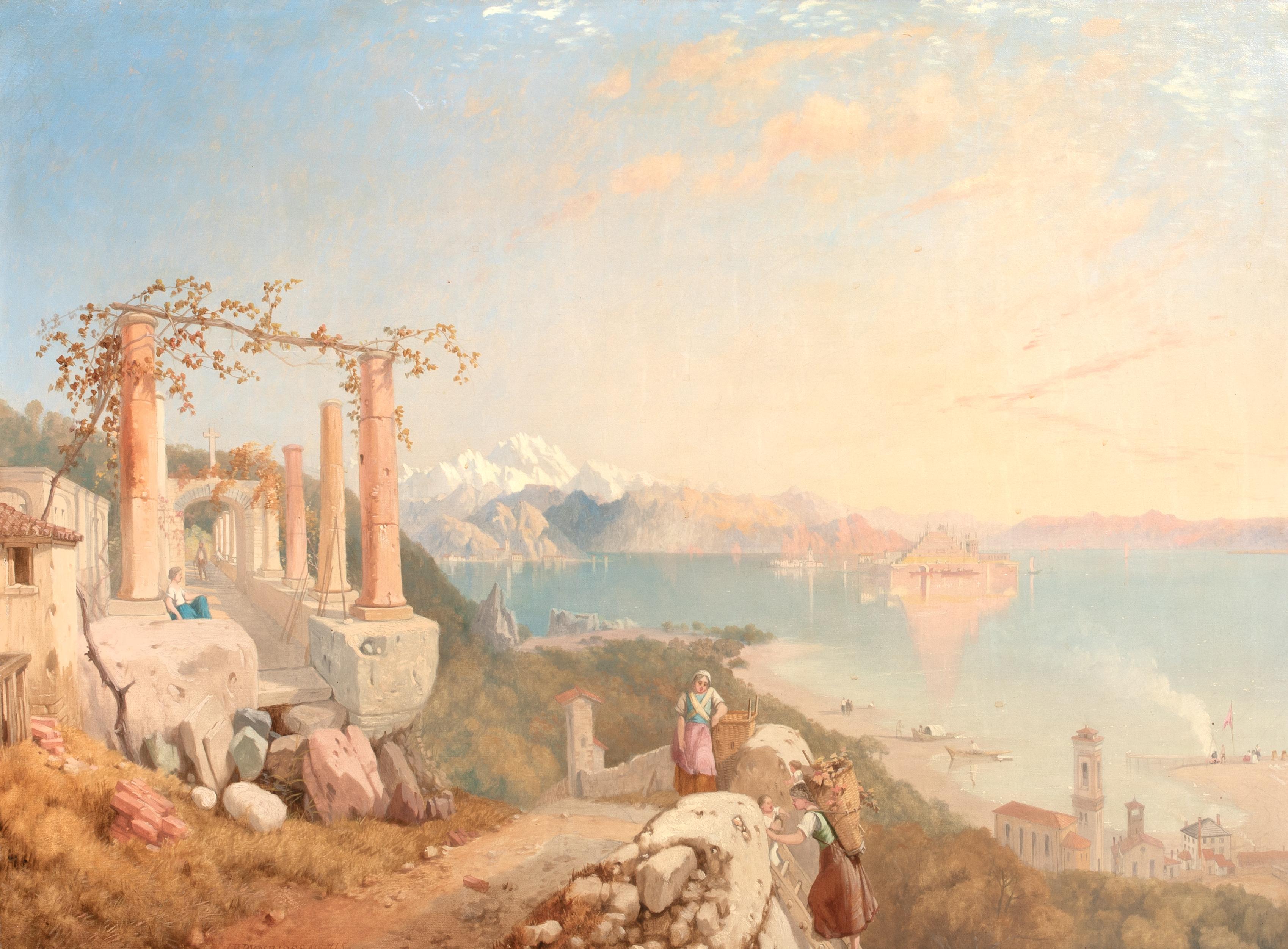 Las ruinas romanas, Lago Mayor, Italia, siglo XIX James Baker Pyne (1800-1870) en venta 2