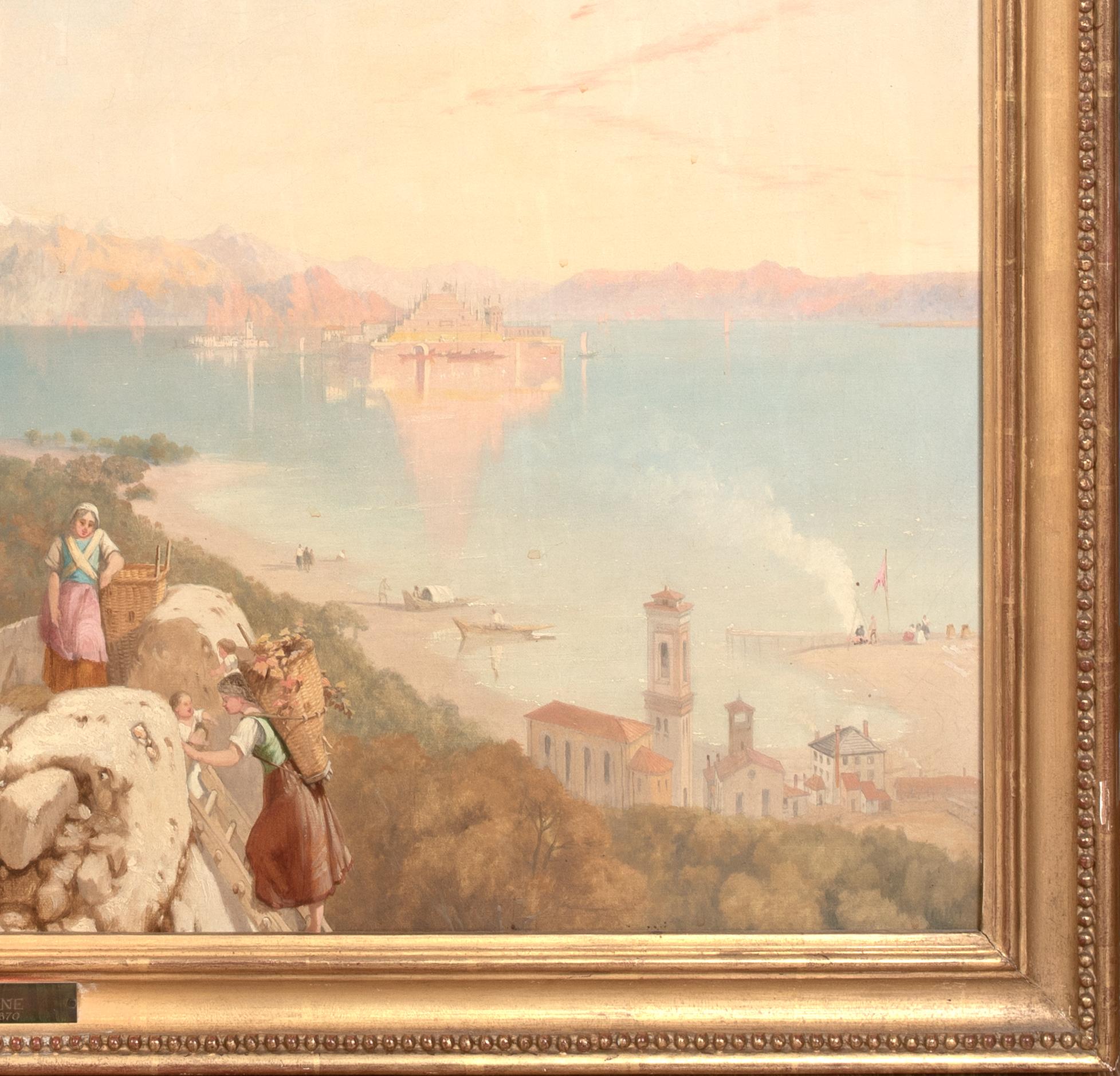 Las ruinas romanas, Lago Mayor, Italia, siglo XIX James Baker Pyne (1800-1870) en venta 3