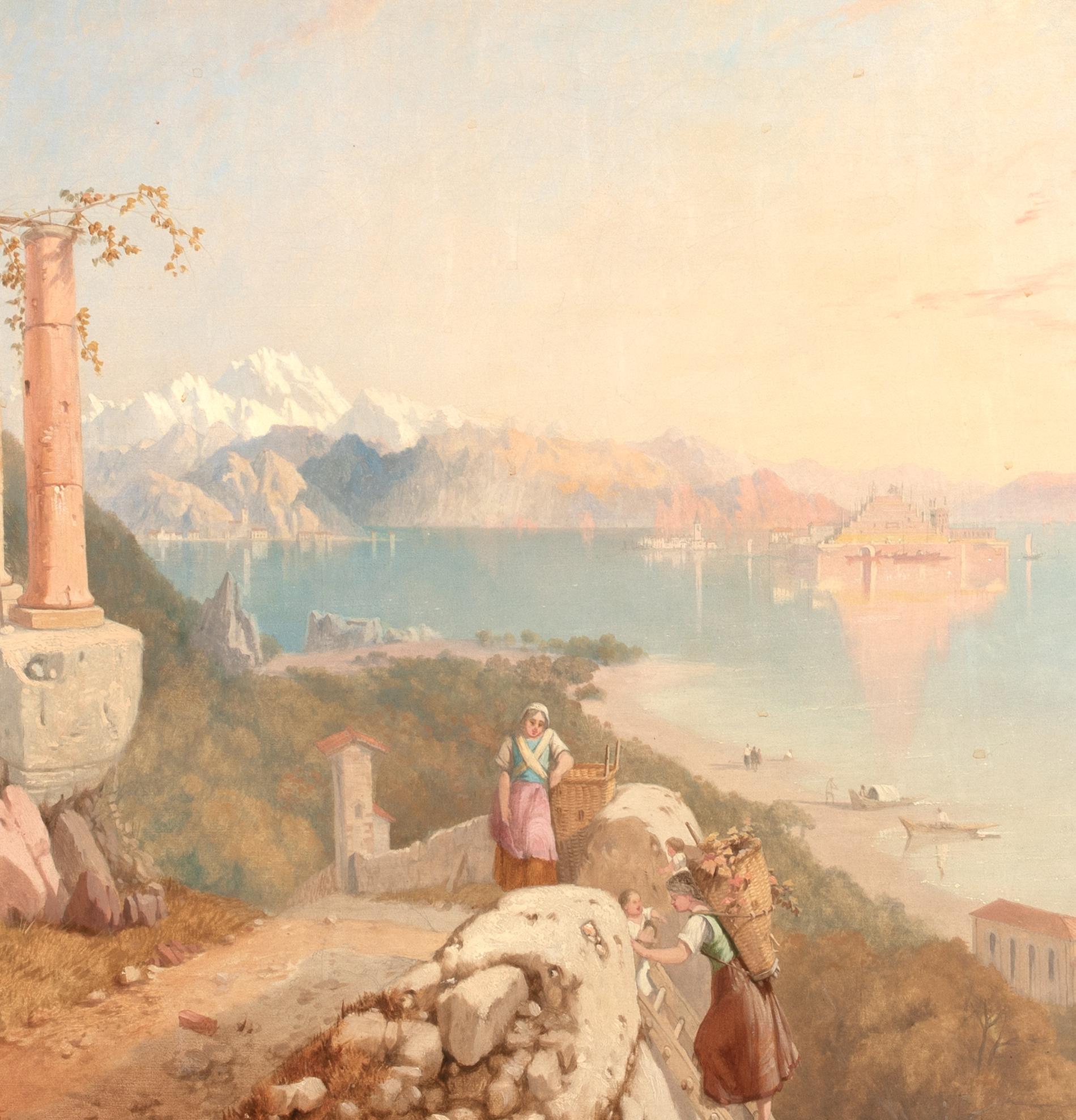 Las ruinas romanas, Lago Mayor, Italia, siglo XIX James Baker Pyne (1800-1870) en venta 5