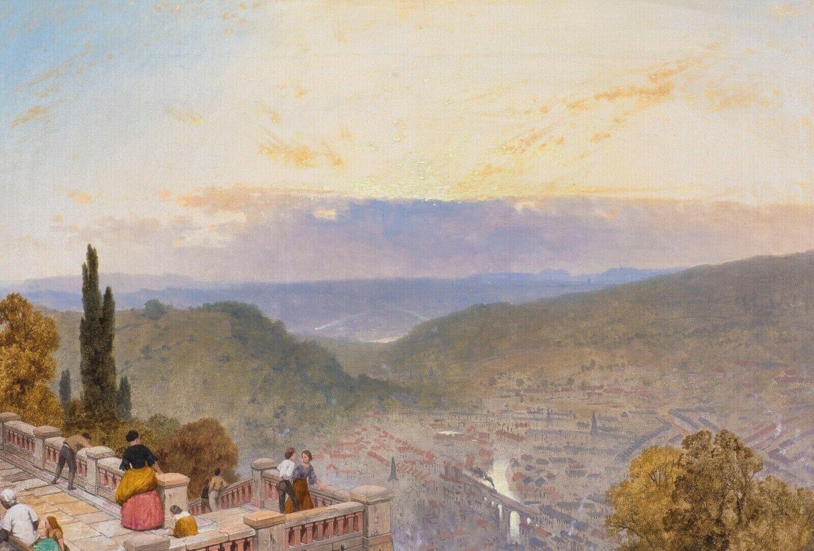 View Of Florence At Sunset From The San Miniato Church, 19th Century - Painting by James Baker Pyne