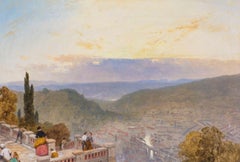 Vue de Florence au coucher du soleil depuis l'église San Miniato, 19ème siècle