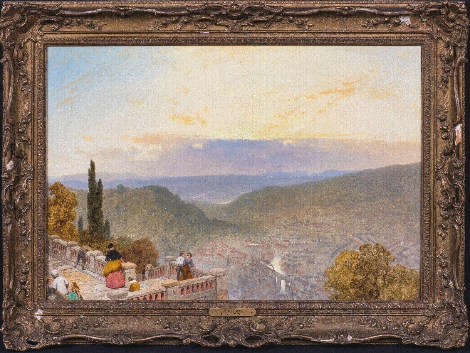 James Baker Pyne Landscape Painting - View Of Florence At Sunset From The San Miniato Church, 19th Century
