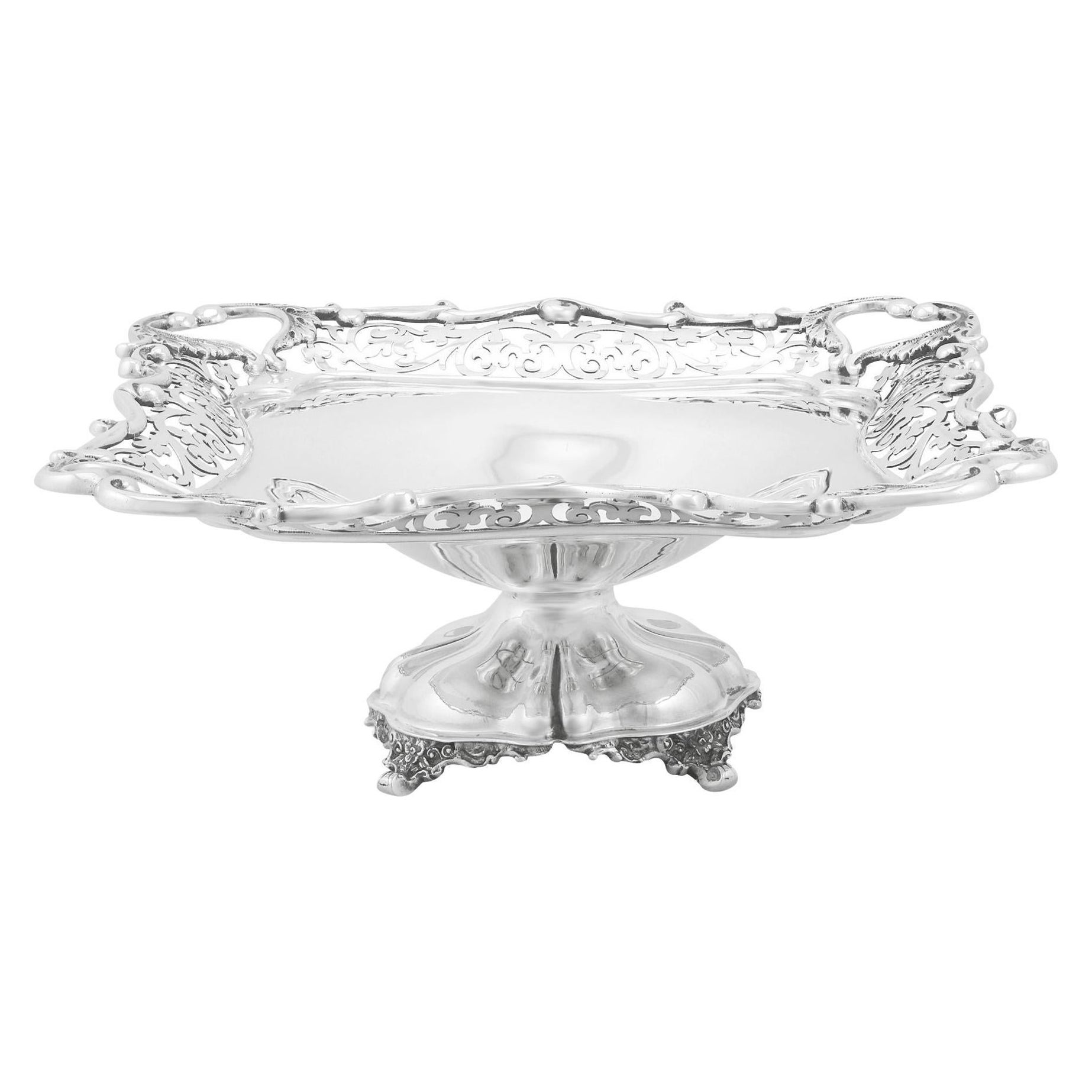 James Ballantyne & Son Antico piatto d'argento edoardiano 1908 A. Silver