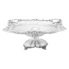 Plat ancien édouardien en argent sterling de 1908 par James Ballantyne & Son
