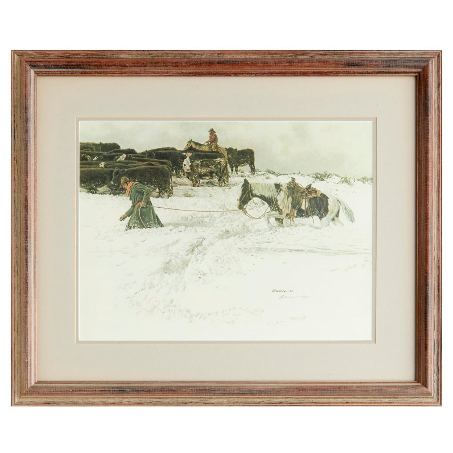 James Bama "the Drift on Skull Creek Pass", Limited Edition Numbered Lithograph For Sale