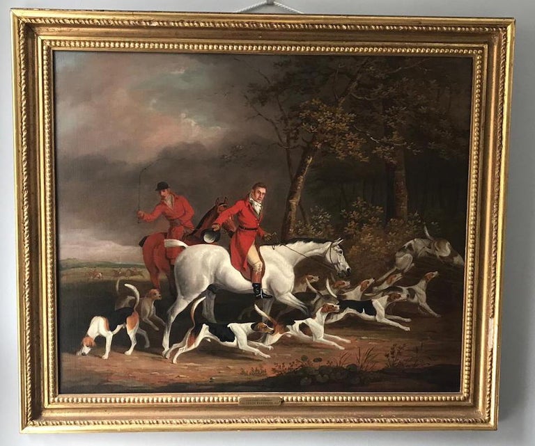 Tableau Peinture à L'Huile Originale "Partisan" Par James Barenger (1827) - Cheval De Course