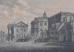 The Sheldonian and Clarendon, Broad Street, Oxford engraving by Basire
