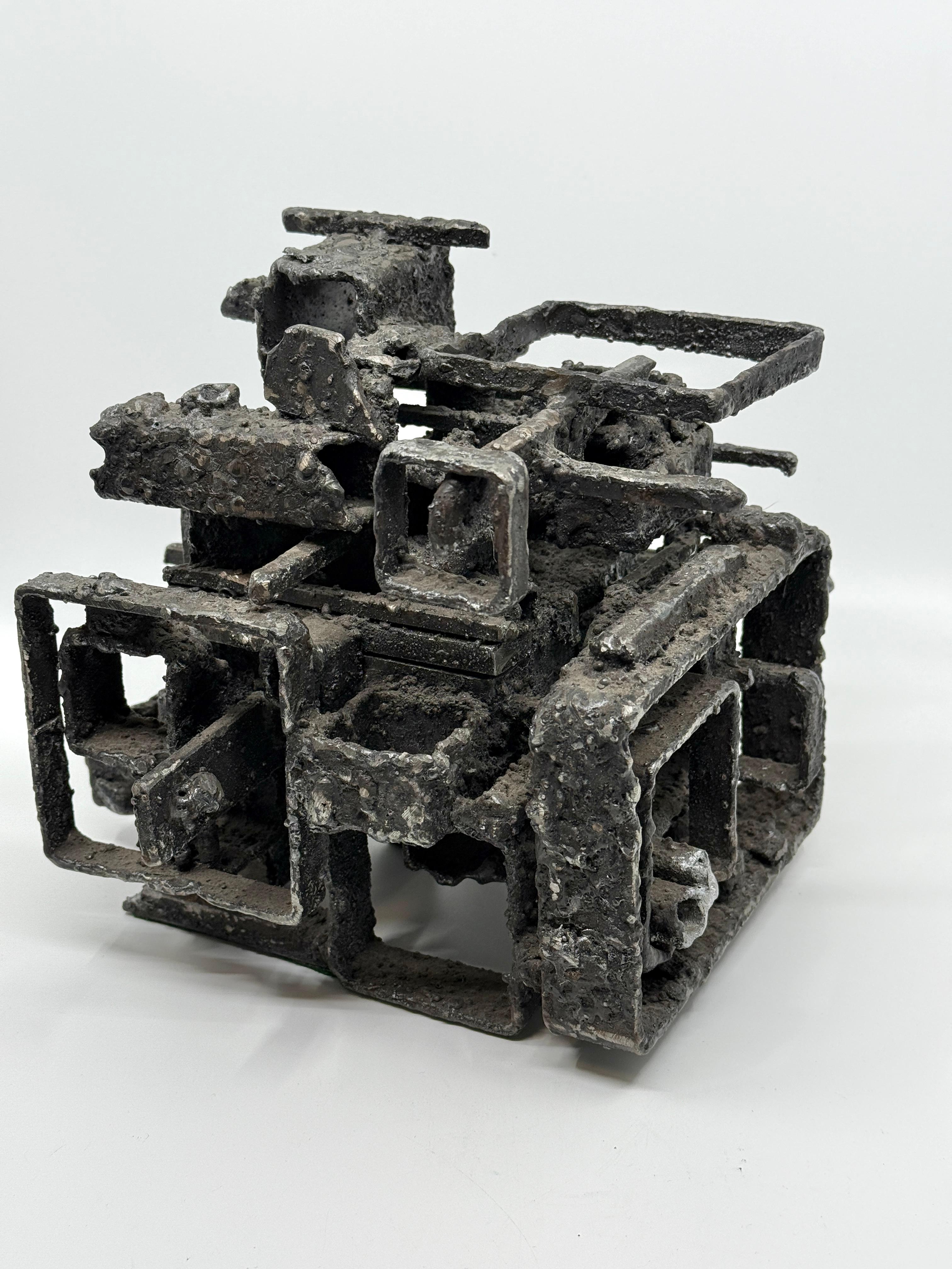 American James Bearden Brutalist Blackened Steel “Dwelling” Box 2015 For Sale