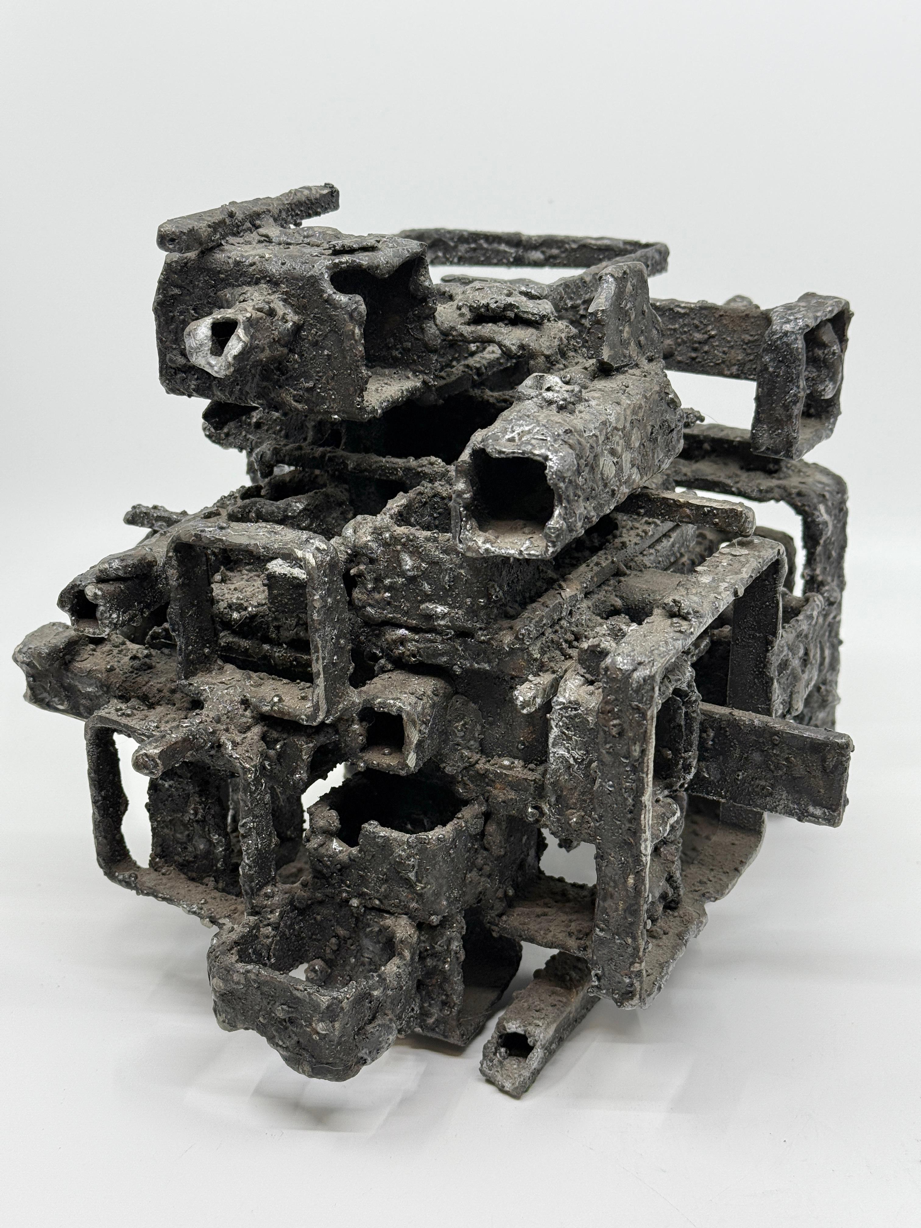 Hand-Crafted James Bearden Brutalist Blackened Steel “Dwelling” Box 2015 For Sale