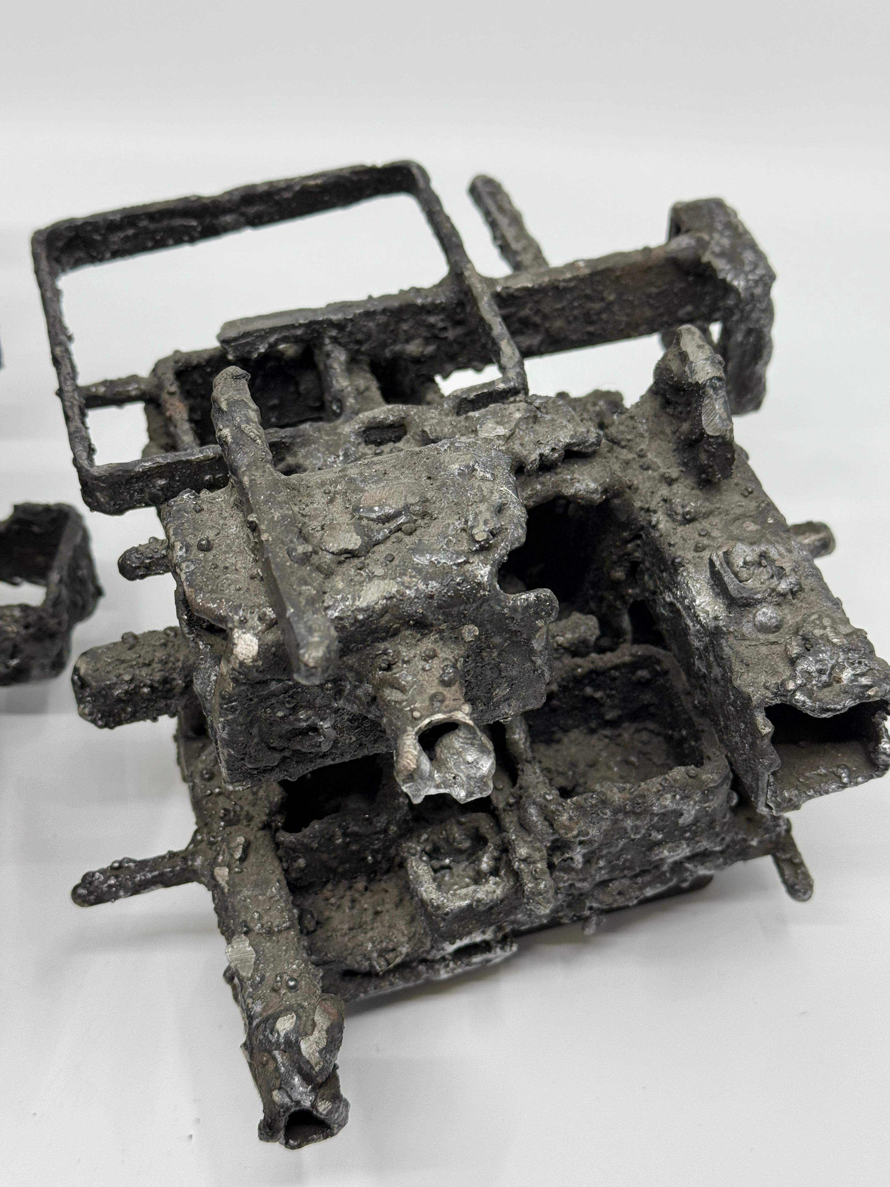 James Bearden Brutalist Blackened Steel “Dwelling” Box 2015 In Good Condition For Sale In Palm Springs, CA