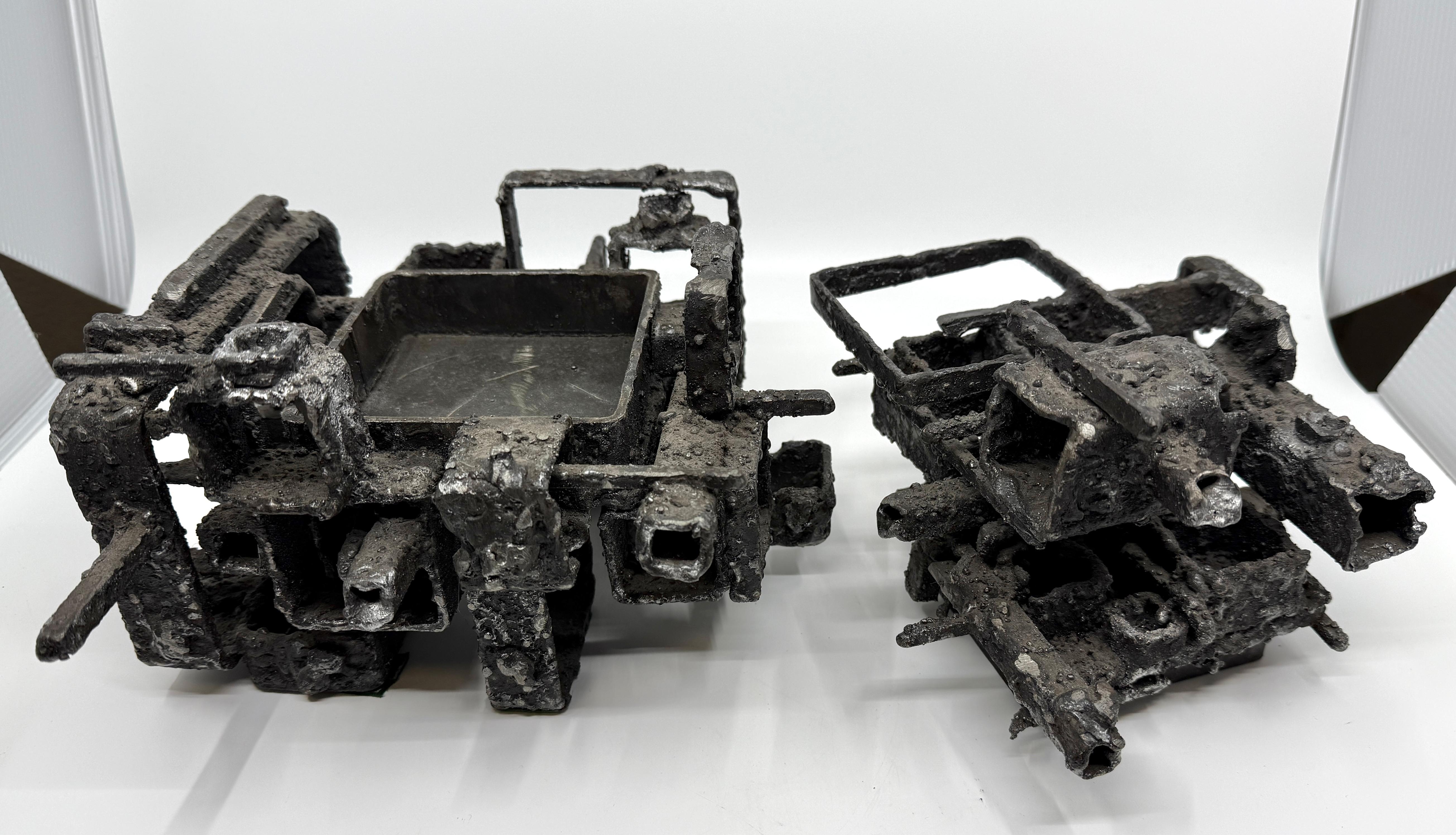 Contemporary James Bearden Brutalist Blackened Steel “Dwelling” Box 2015 For Sale