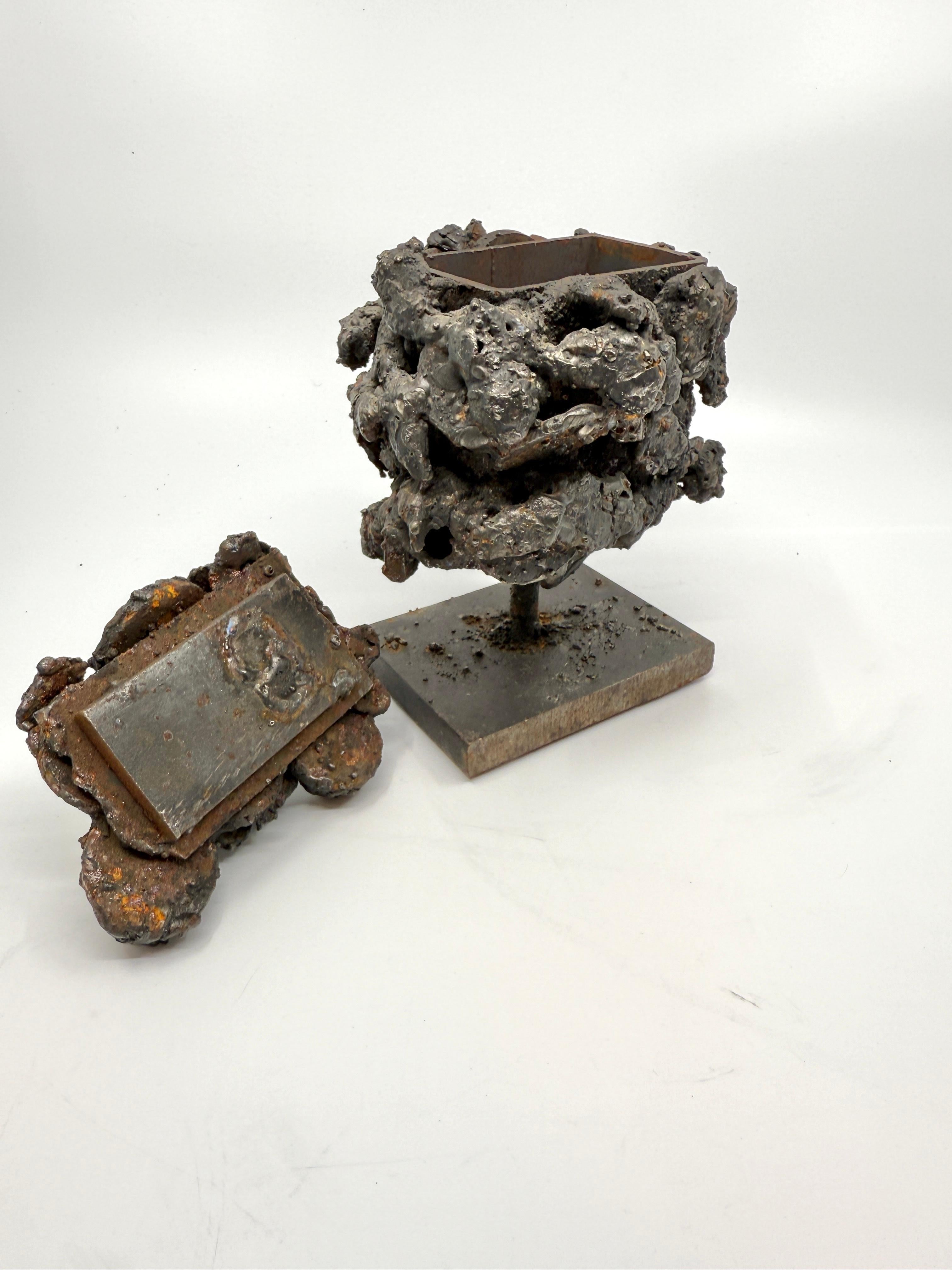 James Bearden Brutalist Sculptured Steel “Barnacle Box” For Sale 7