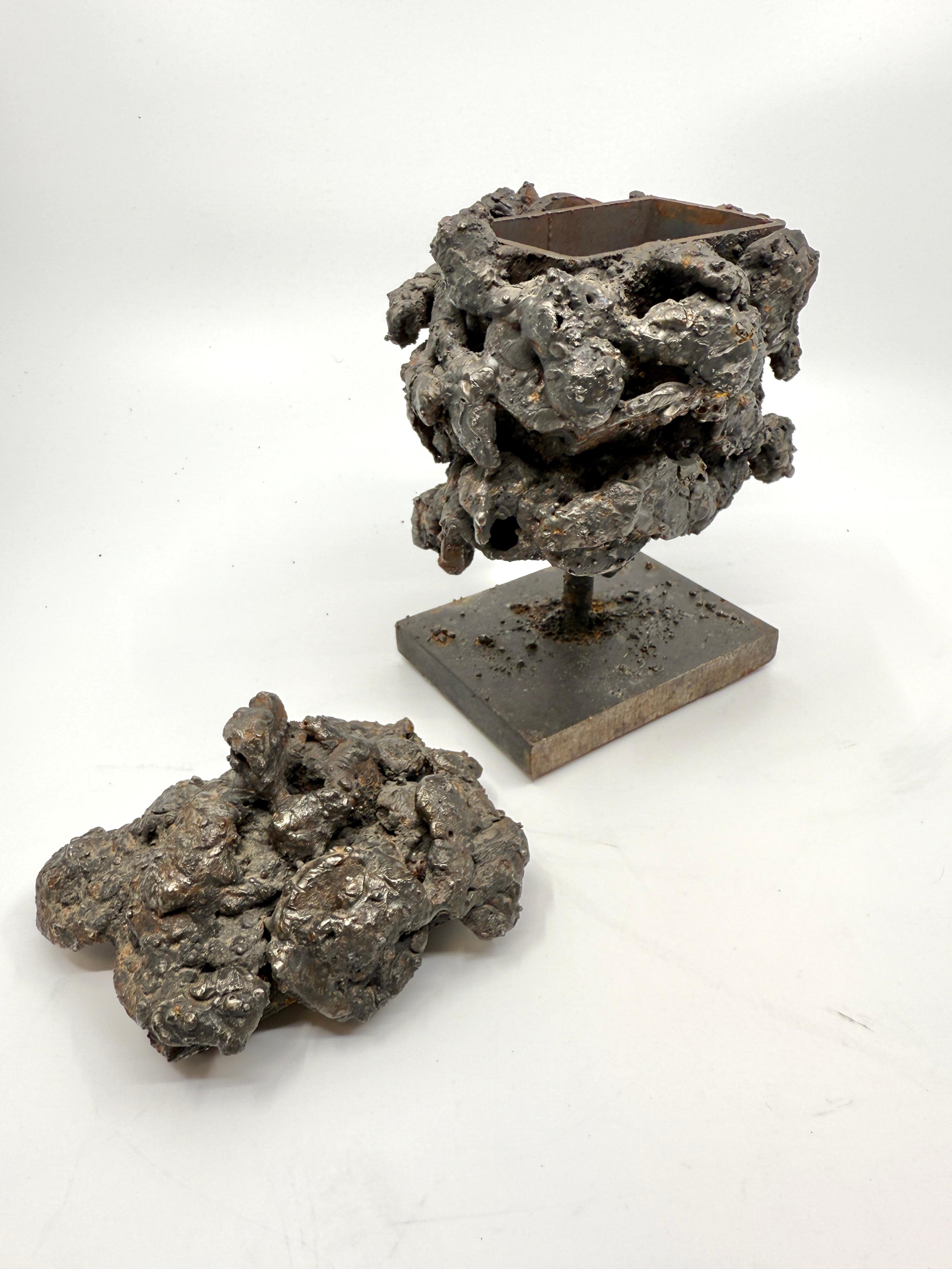 James Bearden Brutalist Sculptured Steel “Barnacle Box” For Sale 8