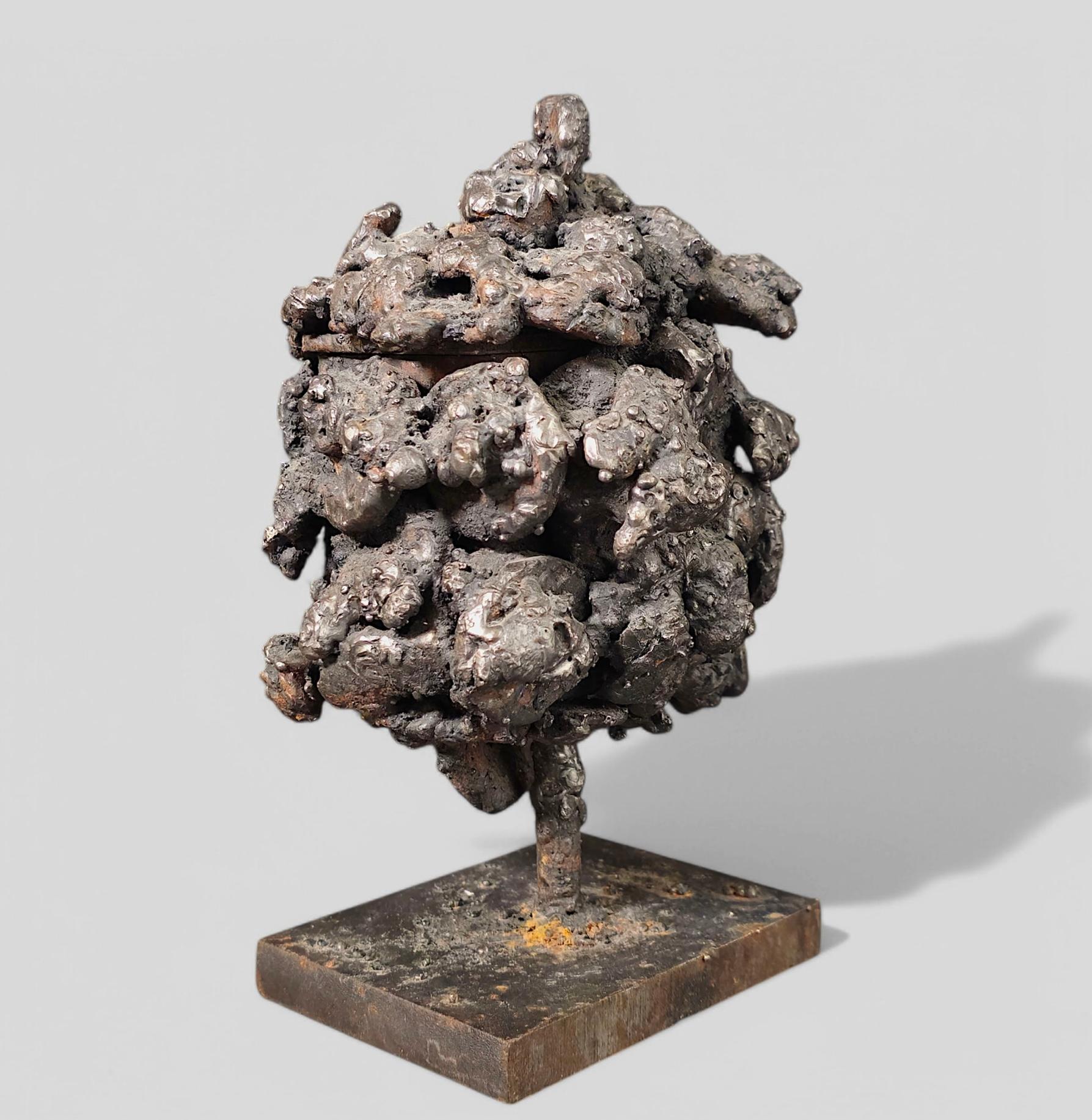 American James Bearden Brutalist Sculptured Steel “Barnacle Box” For Sale