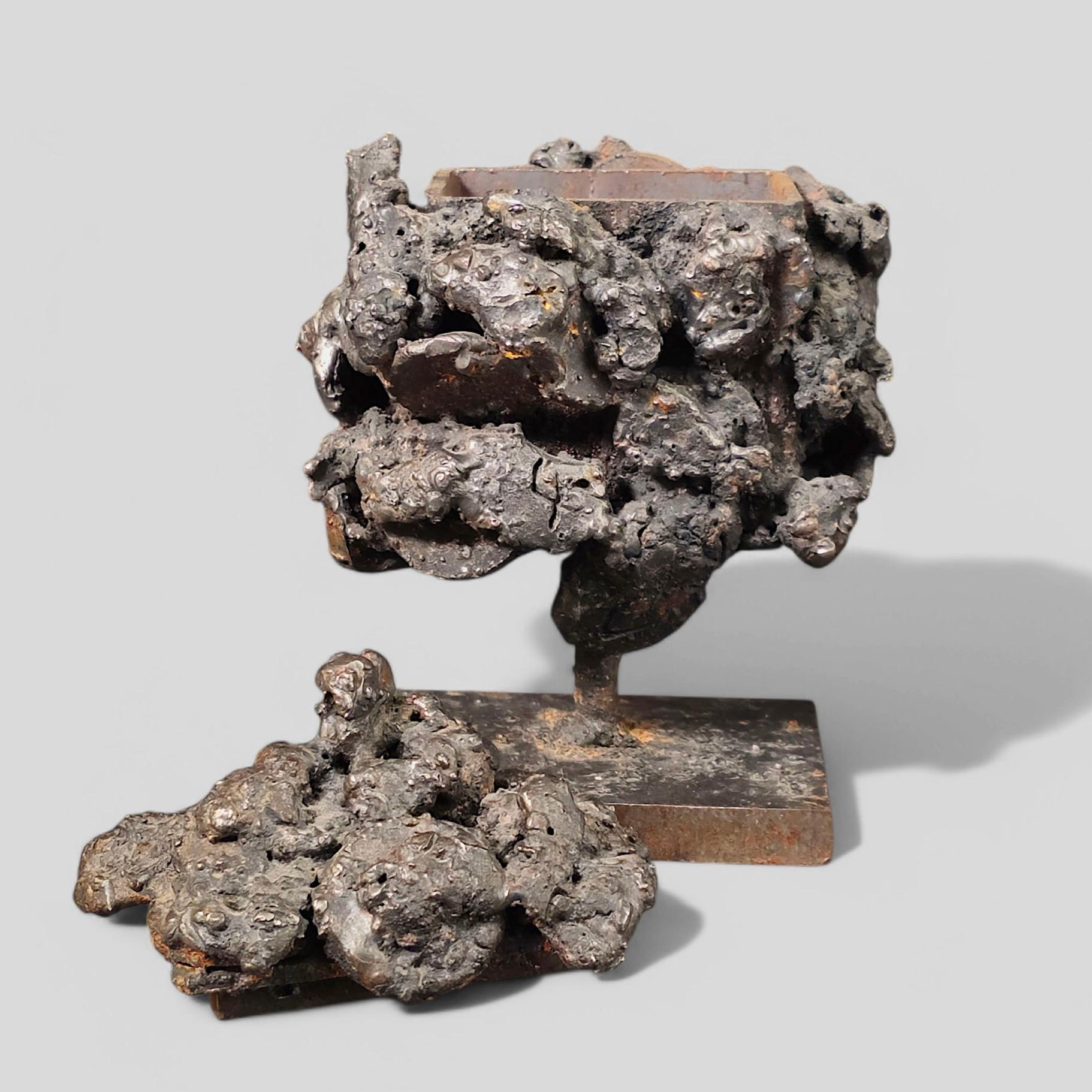 Contemporary James Bearden Brutalist Sculptured Steel “Barnacle Box” For Sale