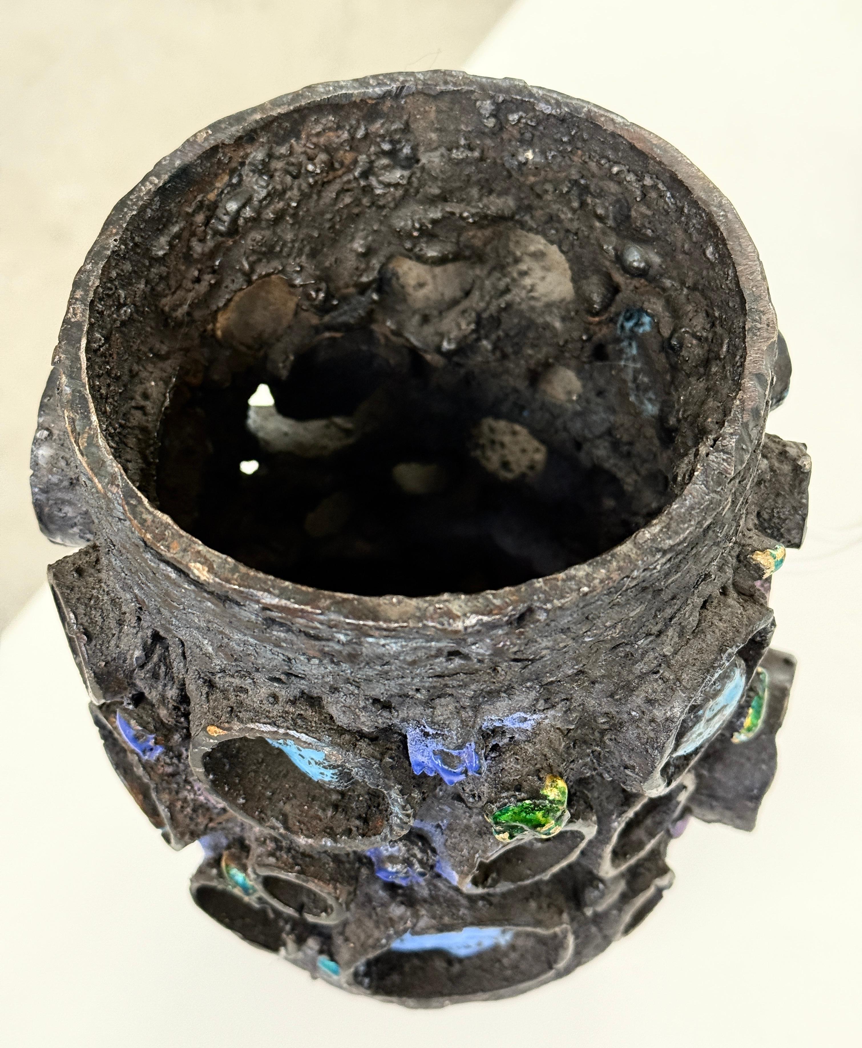 James Bearden Vaisseau-sculpture brutaliste en acier et émail en vente 6