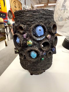 James Bearden Vaisseau-sculpture brutaliste en acier et émail