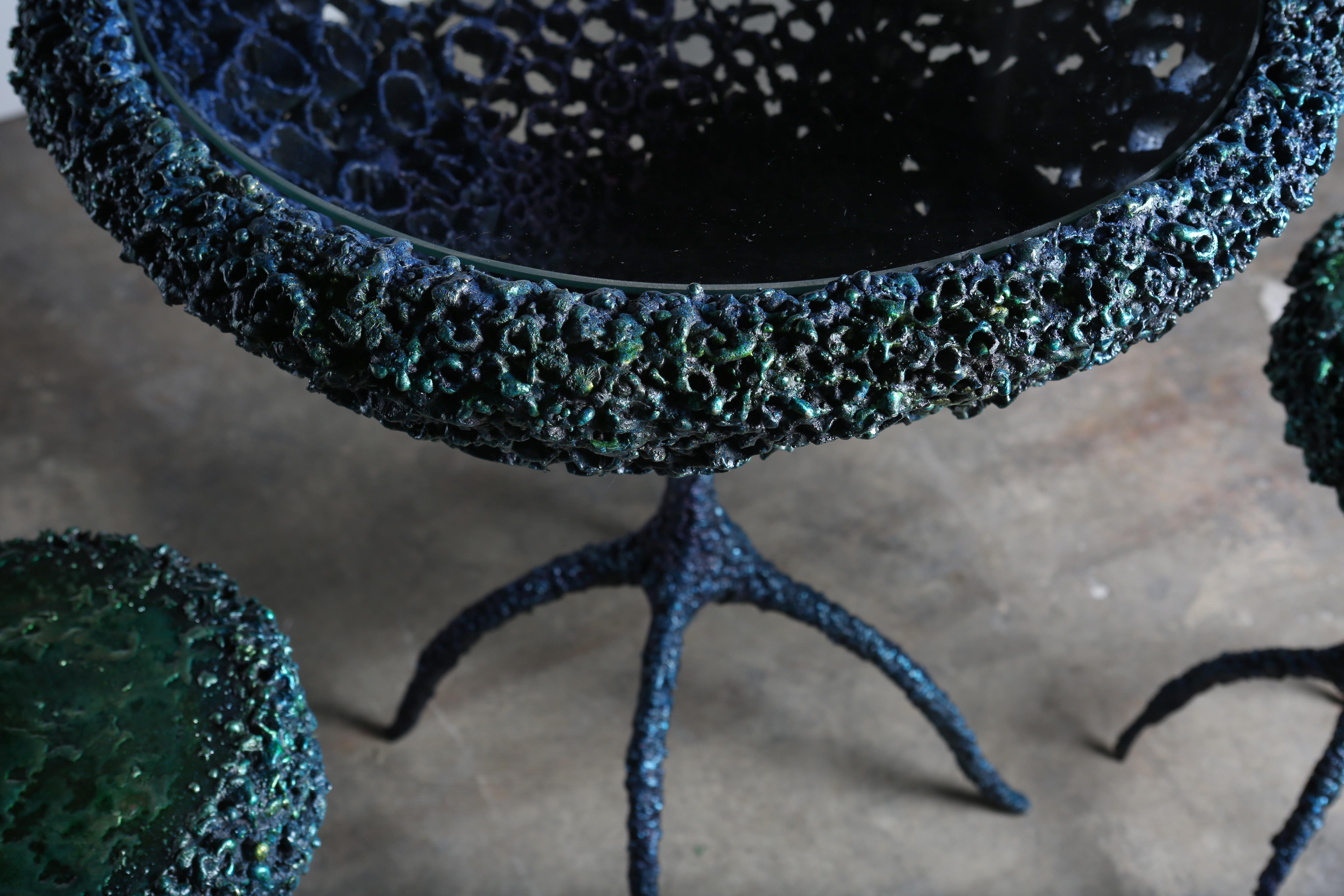 Patinated James Bearden Elysium Table and Stools Set