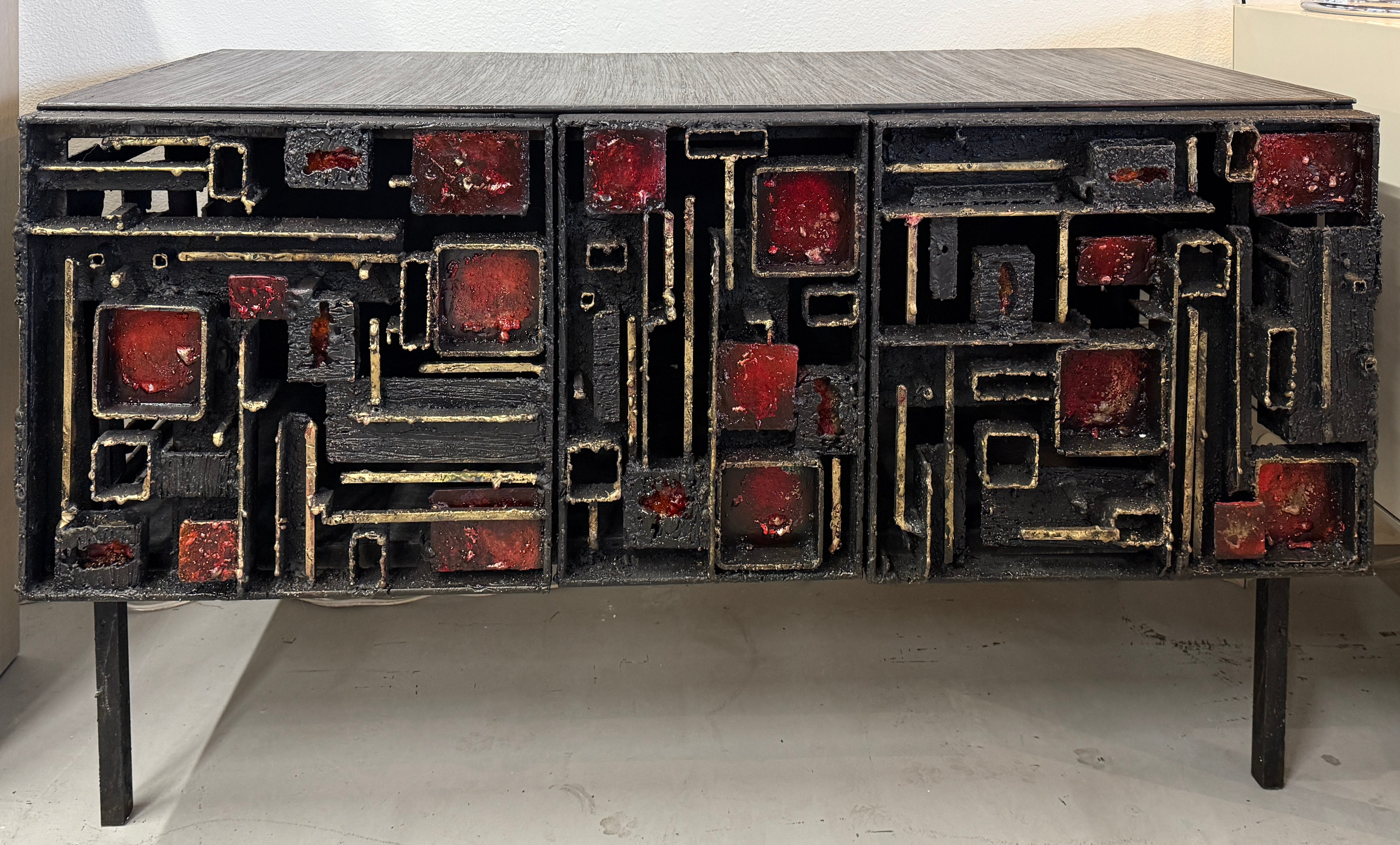 James Bearden Steel, Enamel and Bronze Cabinet