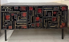 James Bearden Steel, Enamel and Bronze Cabinet