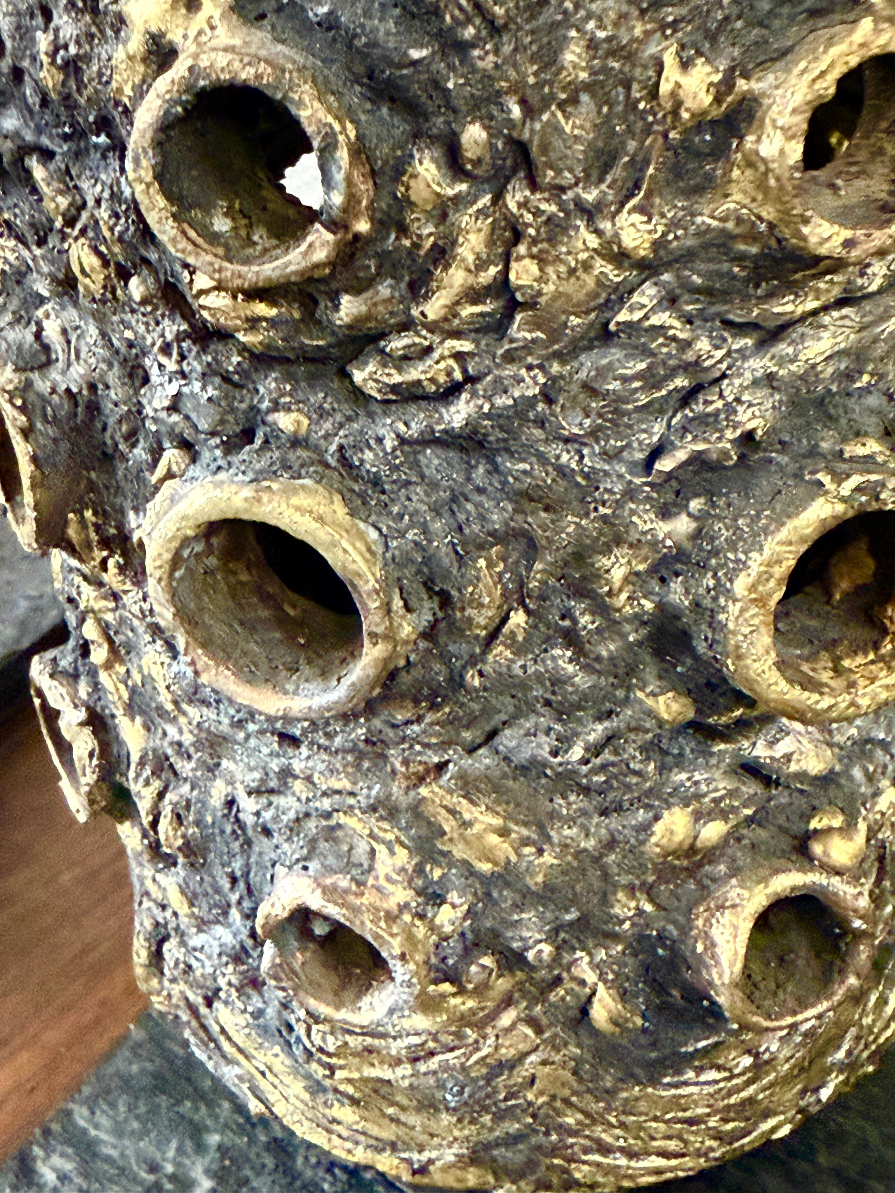 James Bearden Torch cut Steel and Bronze Vessel For Sale 6