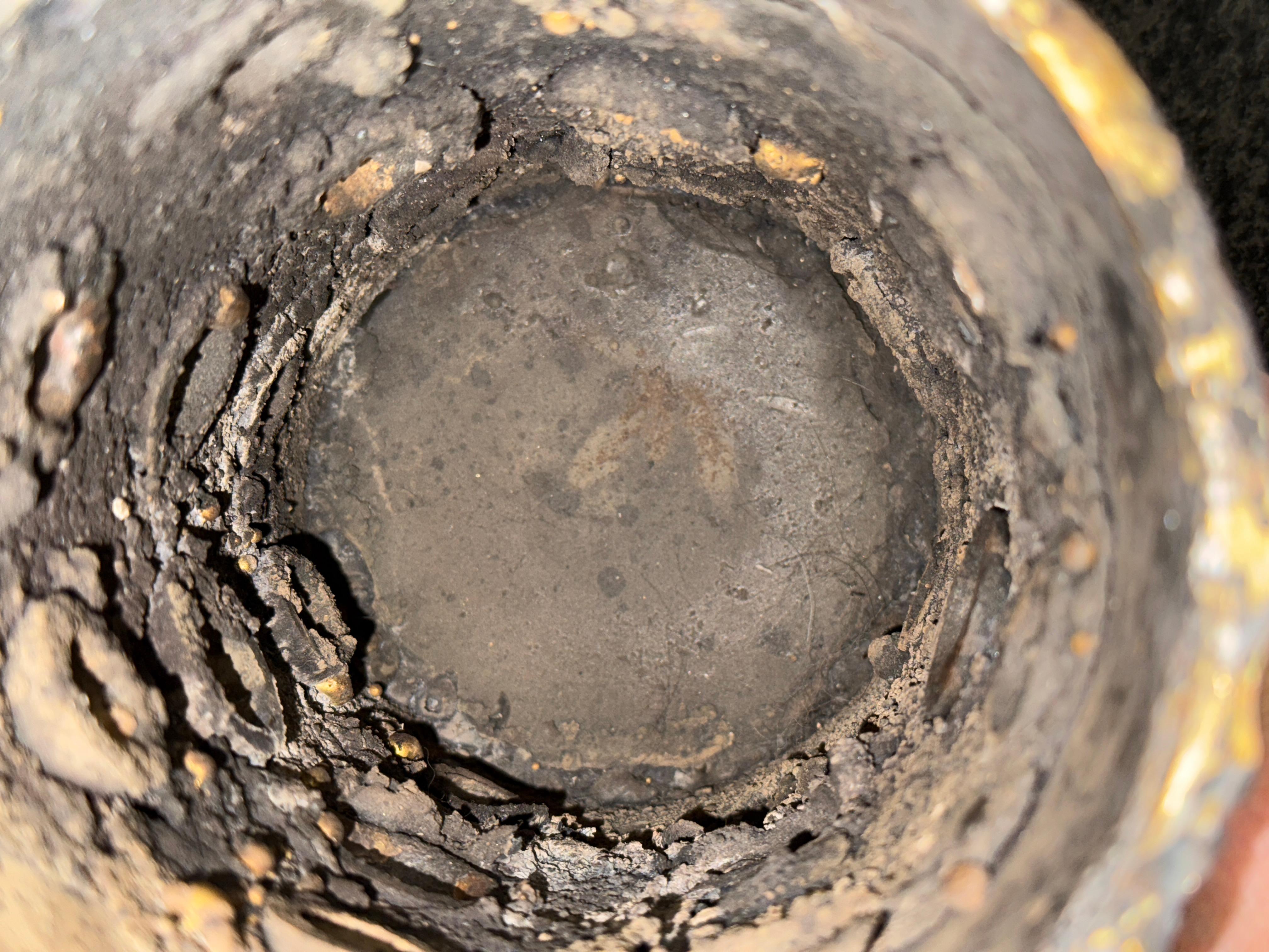 James Bearden Torch cut Steel and Bronze Vessel For Sale 8