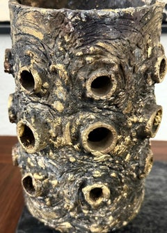 James Bearden Torch cut Steel and Bronze Vessel