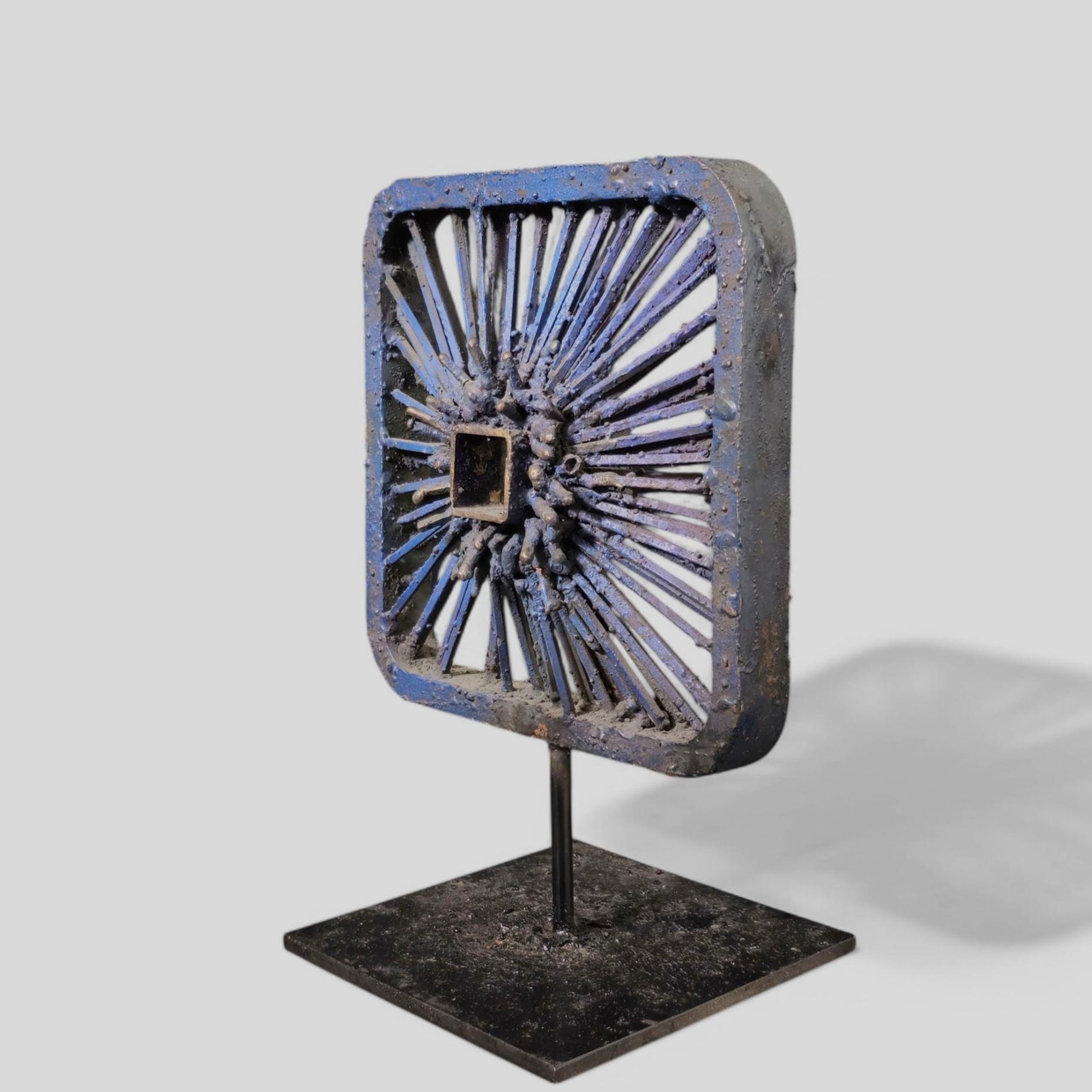 Hand-Crafted James Bearden Torch Cut Steel Brutalist Sculpture For Sale