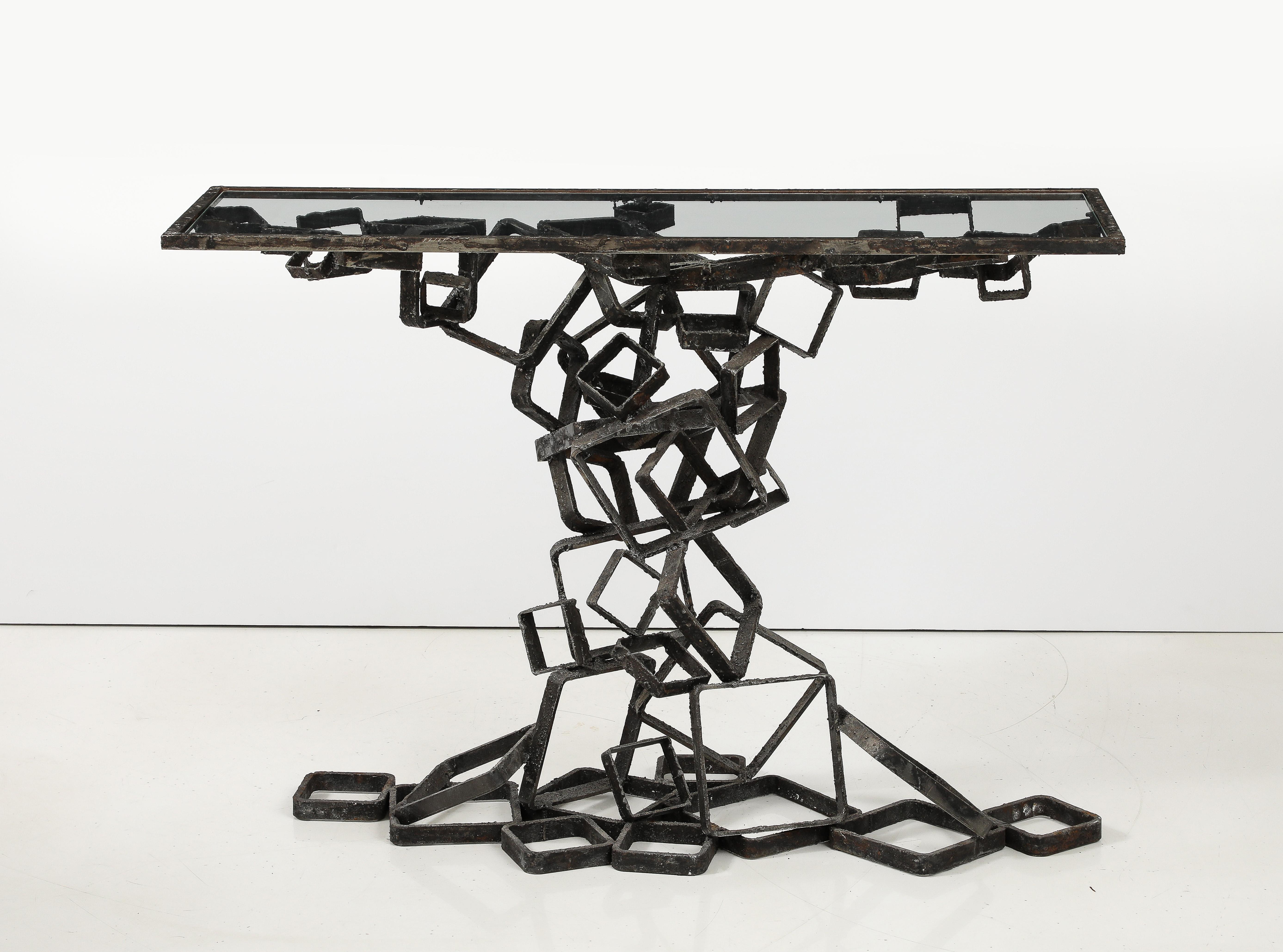 James Bearden Welded Steel Brutalist Console For Sale 1