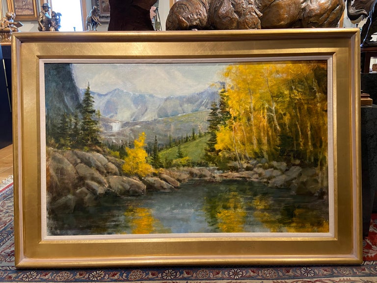 Wind River in Fall - American Impressionist Painting by James Biggers