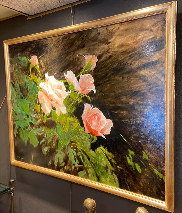 X-Large by James Biggers
Oil painting of pink roses against a dark background
36x48
