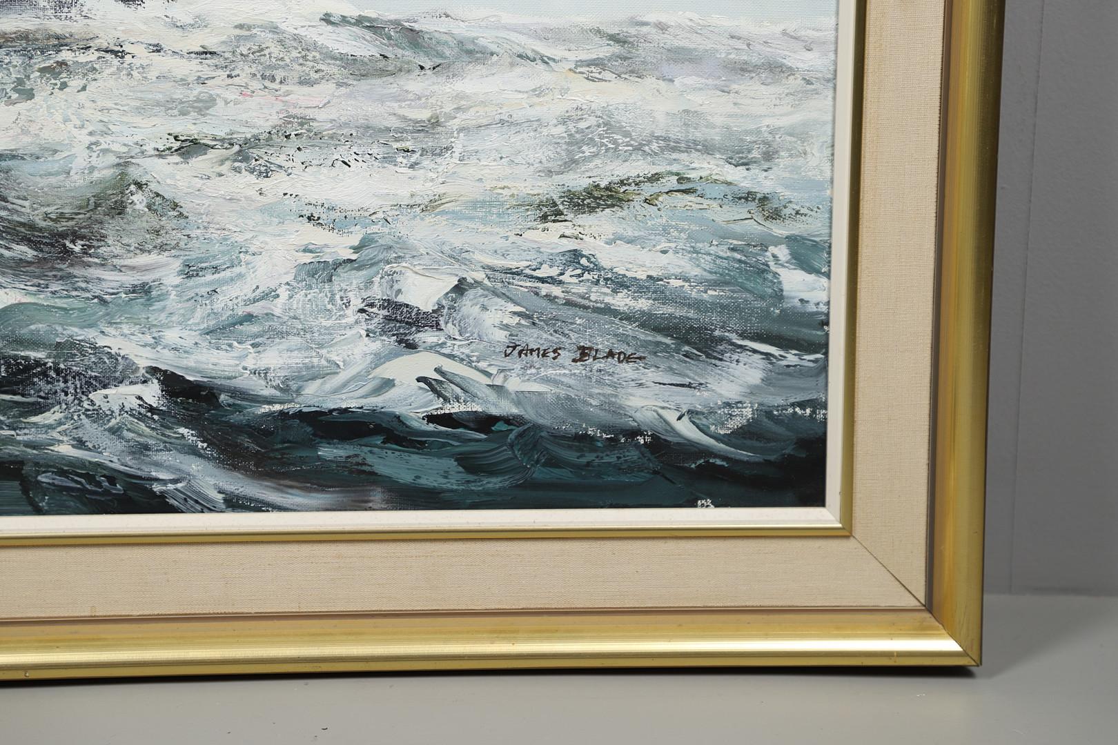 Barque à la mer - Réalisme américain Painting par James Blade