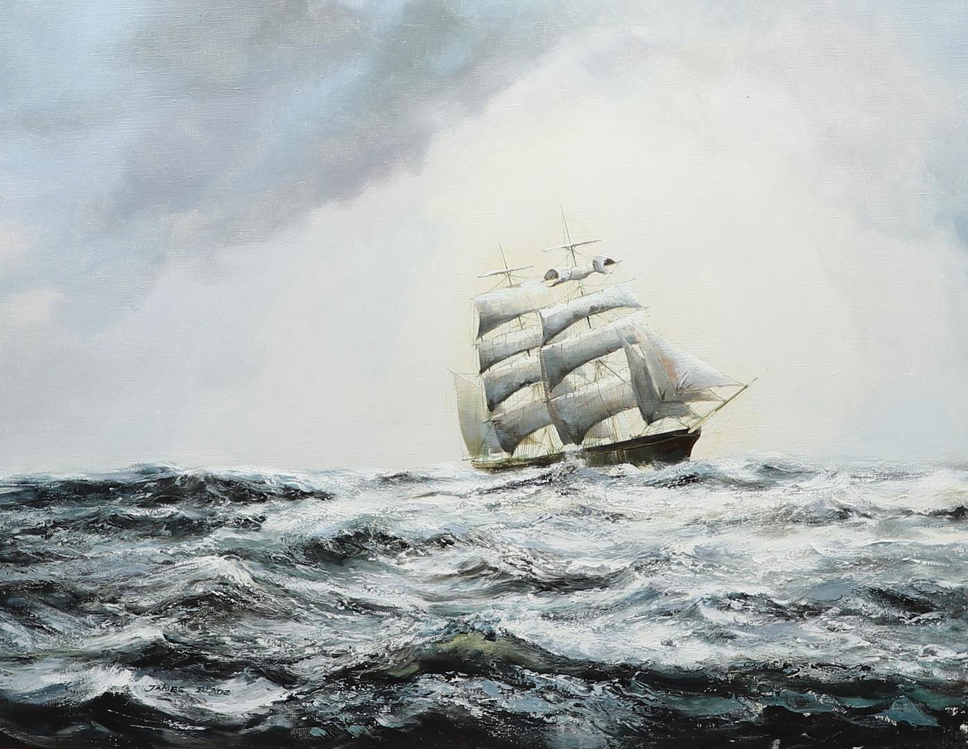 James Blade Landscape Painting - Barque At Sea, Woollahra 
