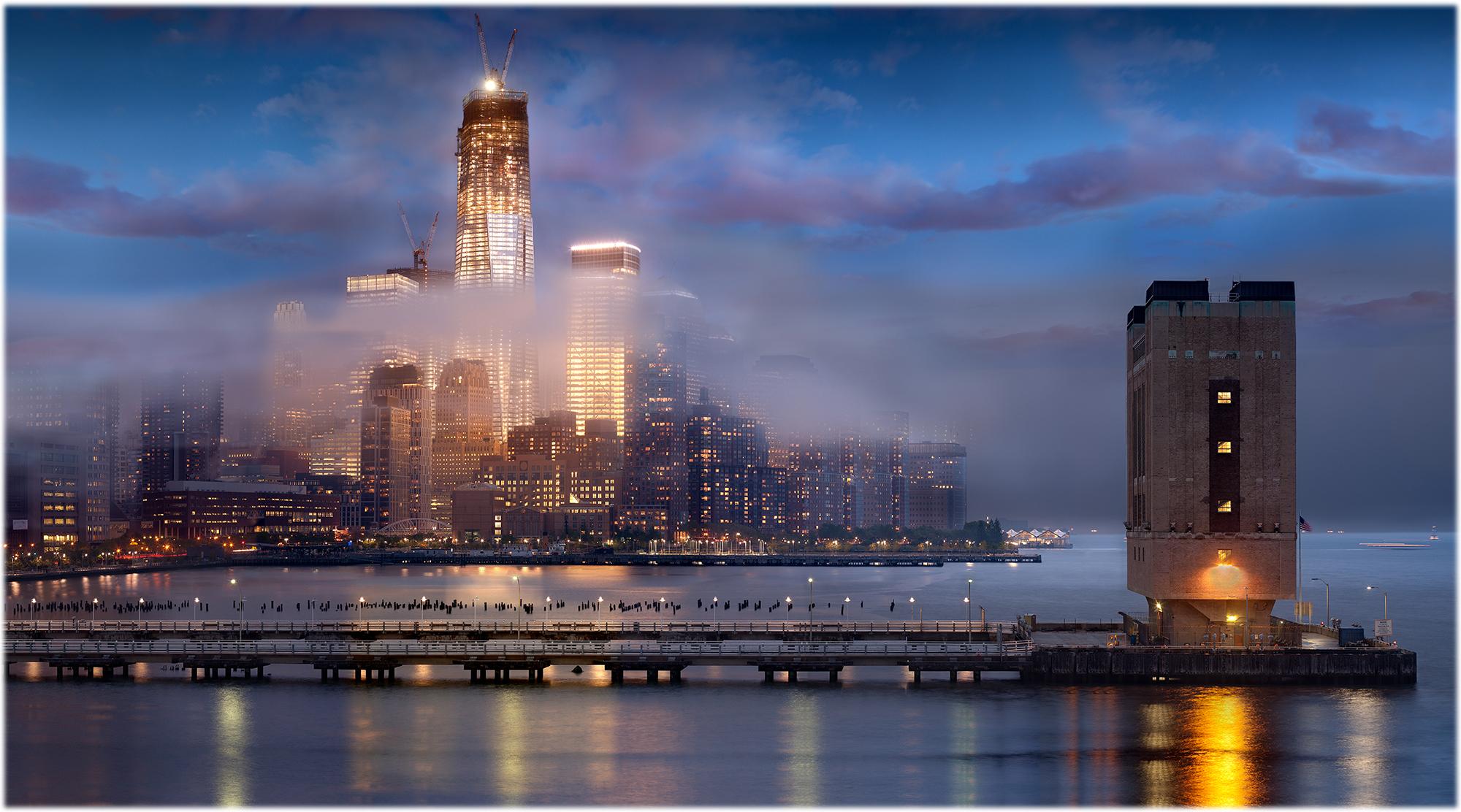 James Bleecker Color Photograph - One World Trade Center #11 (Freedom Tower at Night viewed from Downtown)