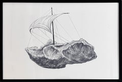 Meteorito impulsado por el viento. Enmarcado. De la serie El cielo de Platón