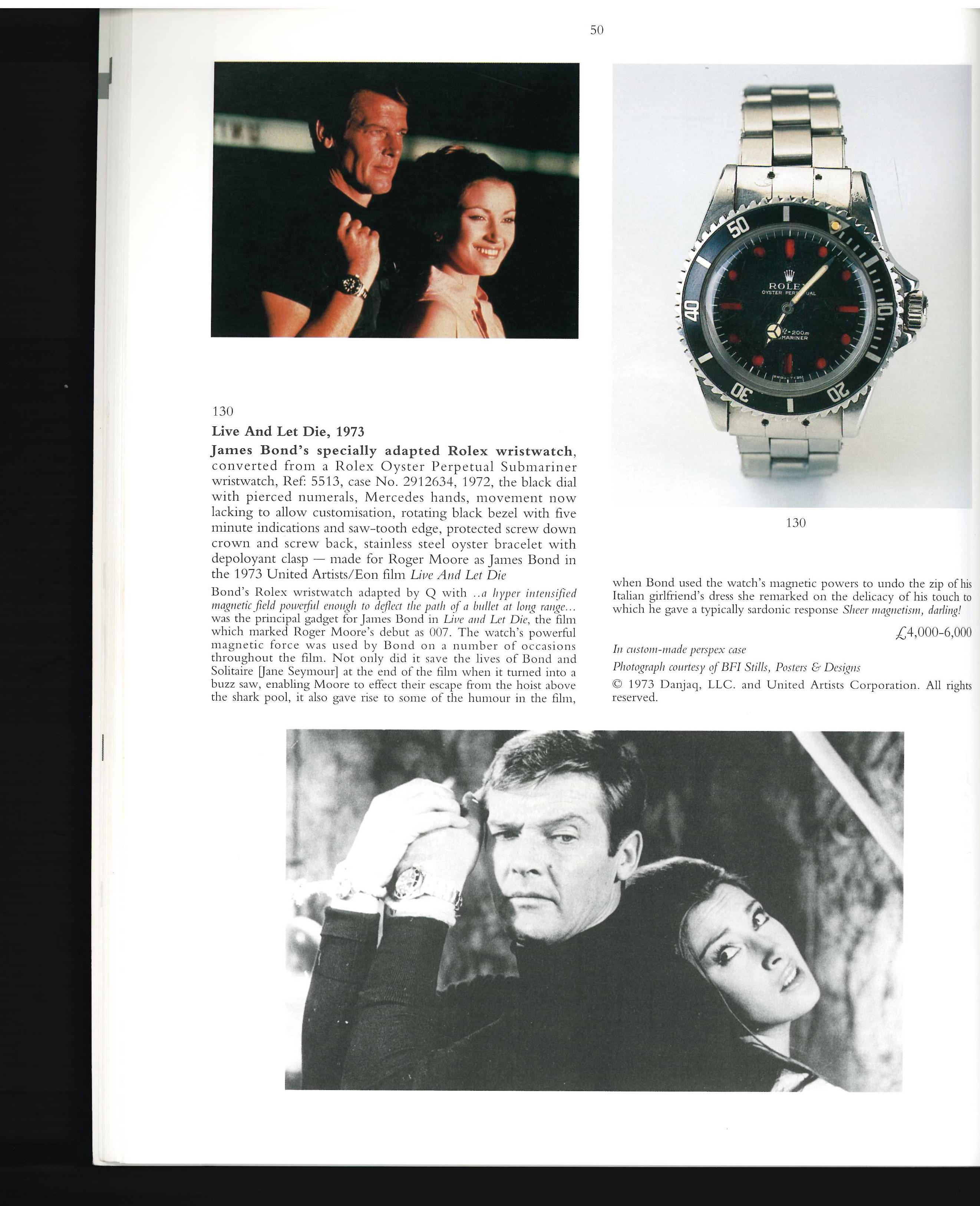 Papier James Bond 007, Catalogue de vente Christies de septembre 1998 (livre) en vente