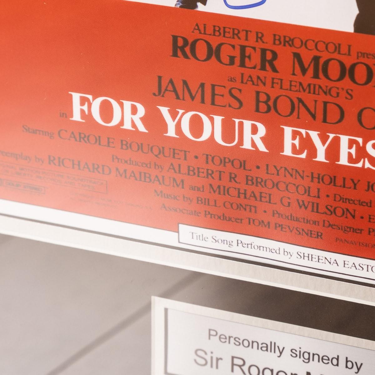 Affiche de James Bond 007  For Your Eyes Only , signe par Roger Moore 4