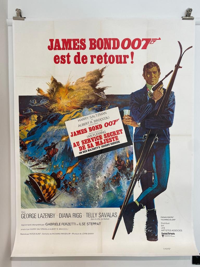 JAMES BOND 007 Cartel original francés de época, c. 1969 Lino en venta