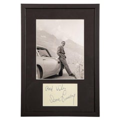 James Bond 007 Sean Connery Aston Martin DB5 Framed Photograph with Signature