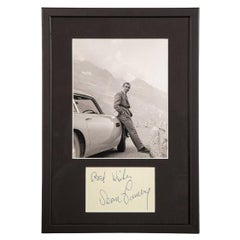 Vintage James Bond 007 Sean Connery Aston Martin DB5 Framed Photograph with Signature