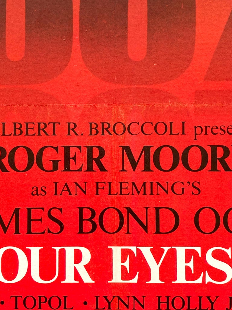 James Bond 'For Your Eyes Only' Original Vintage Movie Poster, 1981 3