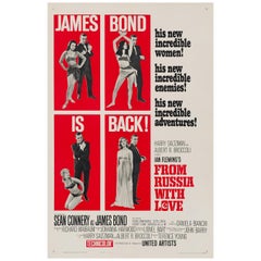James Bond 'De la Russie avec l'amour' Affiche originale en une feuille:: 1964