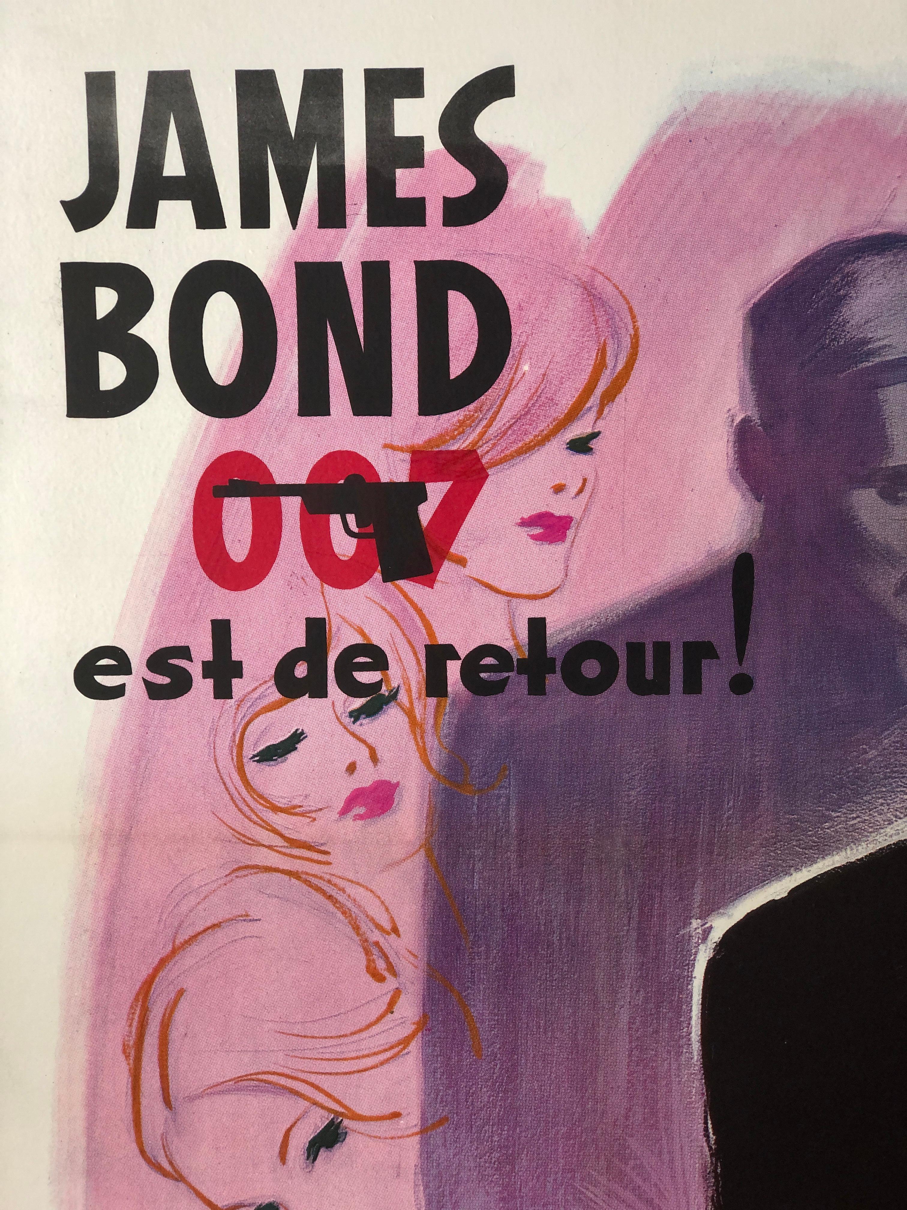 Paper James Bond 'From Russia With Love' Vintage French Movie Poster by Grinsson, 1963