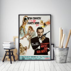 James Bond 'From Russia With Love' Vintage Swedish Movie Poster by Fratini, 1964