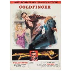 James Bond 'Goldfinger' Original Vintage French Movie Poster, 1965